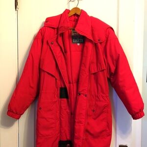 Herman Kay Down to Earth Goose Down Leather Trimmed Hooded Long puffer